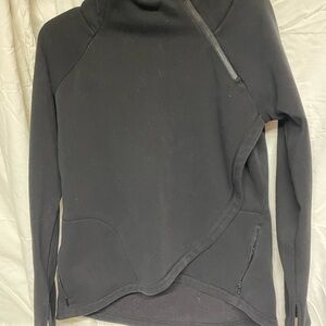 Athleta Black Cowl Neck Sweater with Asymmetrical Design